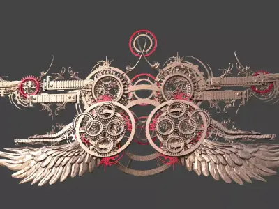 Akhenaten return wings Low-poly 3D model