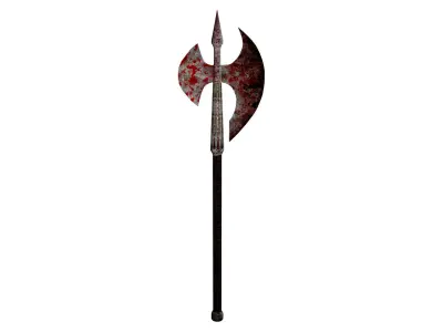 Two-Handed Axe clean and bloody Low poly Low-poly 3D model