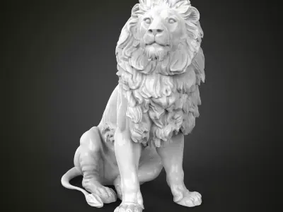 Lion at the entrance of the Palace of Justice in Vienna 3D print model