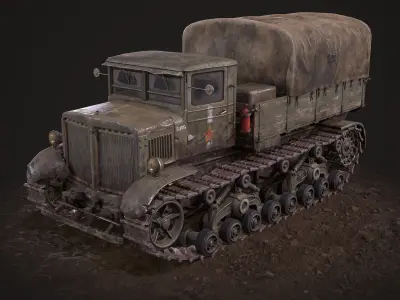 Military Truck USSR Low-poly 3D model