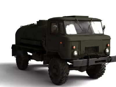 1966 Gaz 66A 2 Rigged Soviet Military Truck 3D Model  3D model