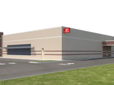 Retail-156 Wagreens with Site 3D model