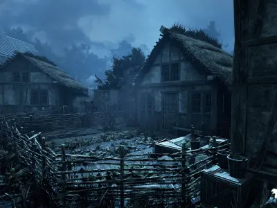 Demonic Village Environment Low-poly 3D model