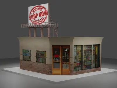 The street shop Free low-poly 3D model