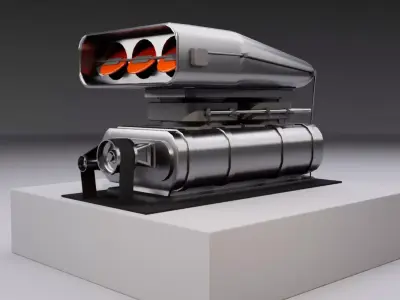 Supercharger type B Low-poly 3D model