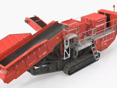 Hydraulic Cone Crusher Machine Terex Finlay C1540 Rigged 3D model