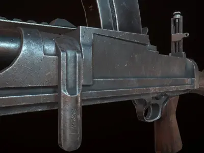 Bren Mk II  WW2 Machine Gun low-poly PBR Low-poly 3D model