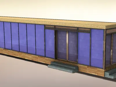 Glazed veranda with sliding doors Free 3D model