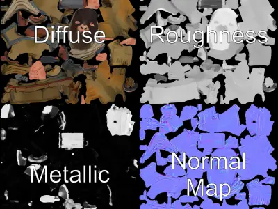 Mysterious Wanderer Rigged and Animated D Model Low-poly 3D model