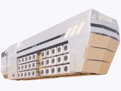 Sci-Fi Airship Futuristic Flying Ship Barge 002 3D model