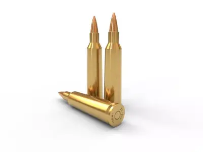 22-250-Remington Ammo Low-poly 3D model
