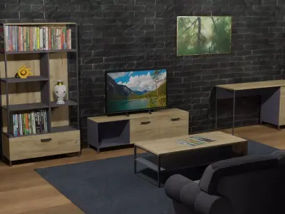 Furniture set - SANTES Low-poly 3D model