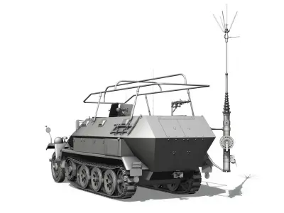 SD KFZ 251 3 IV Ausf A - Hanomag Radio and Command Vehilce 3D model