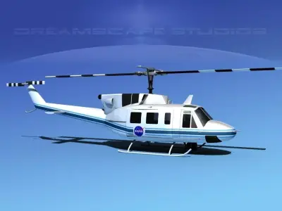 Bell UH-1N Twin Huey NASA 3D model