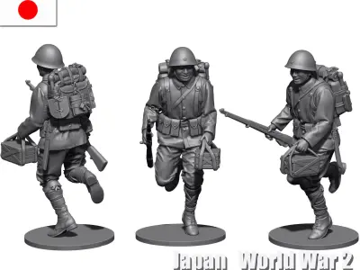 Japan soldier ww2  3D print model
