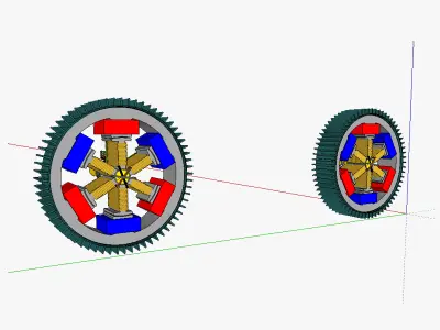 AT brushed electric motor alternator 3D model