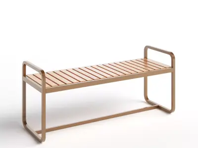 Bayside Straight Bench 3D model