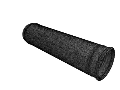 Sleek Industrial Cylindrical Component Low-poly 3D model