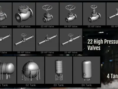 Industrial Maker 240 OBJs and 254 ZBrush IMM Brushes 3D model