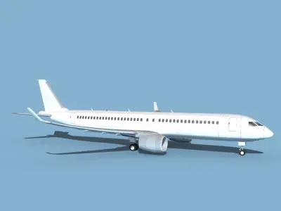 Airbus A220-300 Unmarked 2 3D model