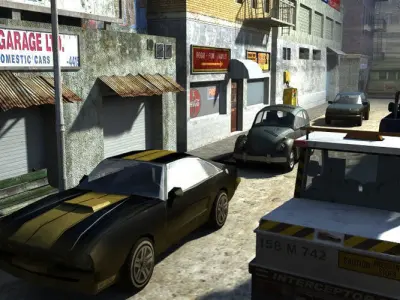 Cars LowPoly group of vehicles parked Low-poly 3D model