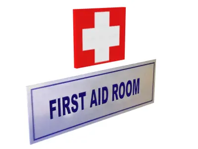 First Aid Signs Low-poly 3D model
