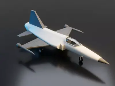 Low Poly Fighter Jet Game Ready Aerial Combat Vehicle FBX OBJ Low-poly 3D model