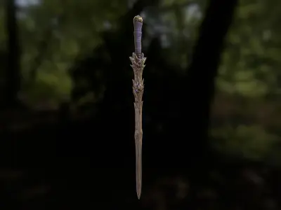 Low Poly Fantasy Medieval Sword Low-poly 3D model