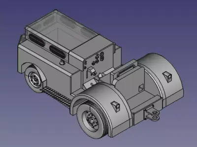 1950 Clarktor style aircraft tow tractor for 3D resin printing 3D print model