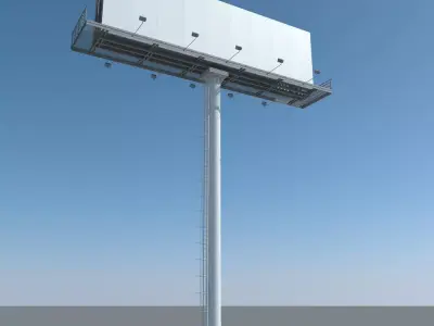 Billboard 1 empty on pole 3D model