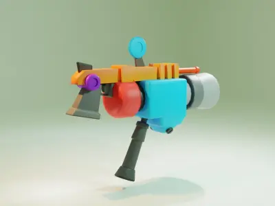 Space Cartoon Gun Low-poly 3D model