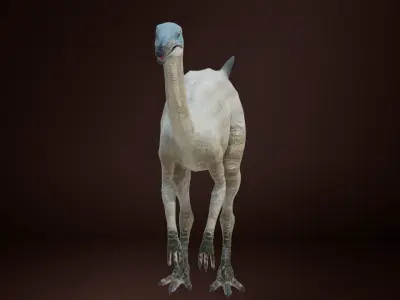 Struthiomimus dinosaur Low-poly 3D model