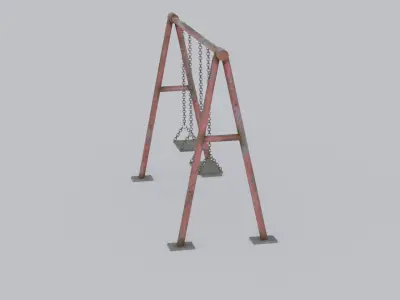 Outdoor swing for kids Low-poly 3D model