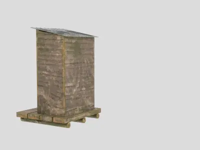 Medieval Low poly OutHouse Low-poly 3D model