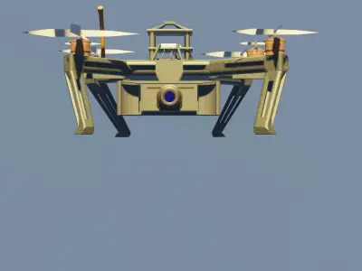 drone low poly for games Low-poly 3D model