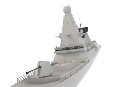 hms type 45 Low-poly 3D model