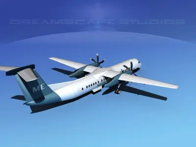 Dehaviland DHC-8 400 Midlands Express 3D model