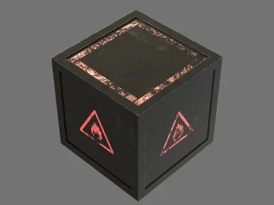 Explosive box Low-poly 3D model