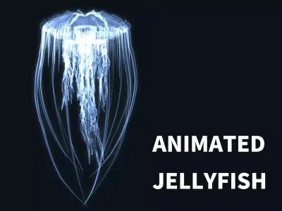 animated jellyfish Low-poly 3D model