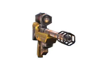 LowPoly Cartoon Sci-Fi Sniper Rifle Future Low-poly 3D model