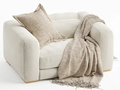 Modern Sofa Realistic Couch Game Ready Furniture PBR Blender Free low-poly 3D model