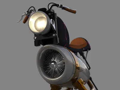 Hover Jet Bike Sci-Fi Low-poly 3D model