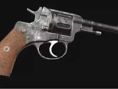 PBR Nagant Revolver Low-poly 3D model