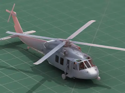 UH-60 Blackhawk Military Helicopter 3D Print Model Kit 3D print model