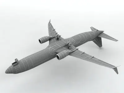 Boeing BBJ MAX 8 Airliner - Generic White Low-poly 3D model