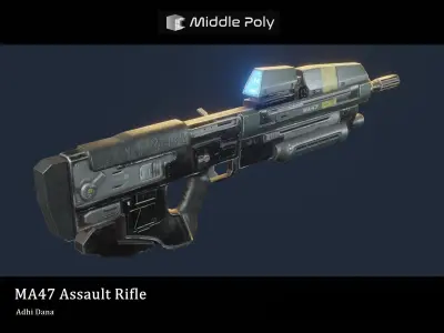 MA47 Assault Rifle Free low-poly 3D model