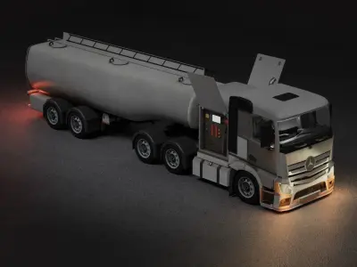 Aircraft Refueler Truck - Fuel Truck Low-poly 3D model