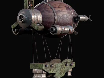 Steam Air Ship  Low-poly 3D model