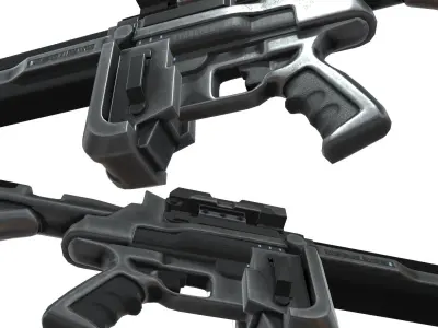 Sci-Fi LMG Low-poly 3D model