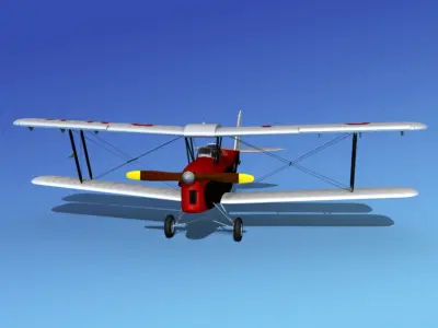Dehavilland DH82 Tiger Moth V13 3D model